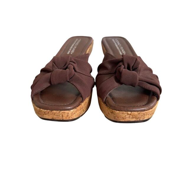DONALD PLINER BROWN CHUNKY WEDGE SANDALS‎ HEELS SIZE 10.5 NEW. - Picture 4 of 8